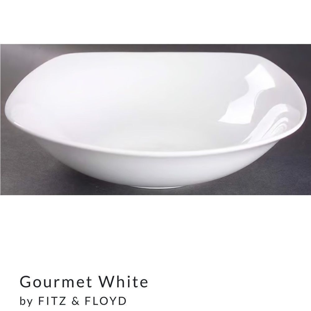Fitz & Floyd Gourmet White Serving Bowl or large Salad Serving piece